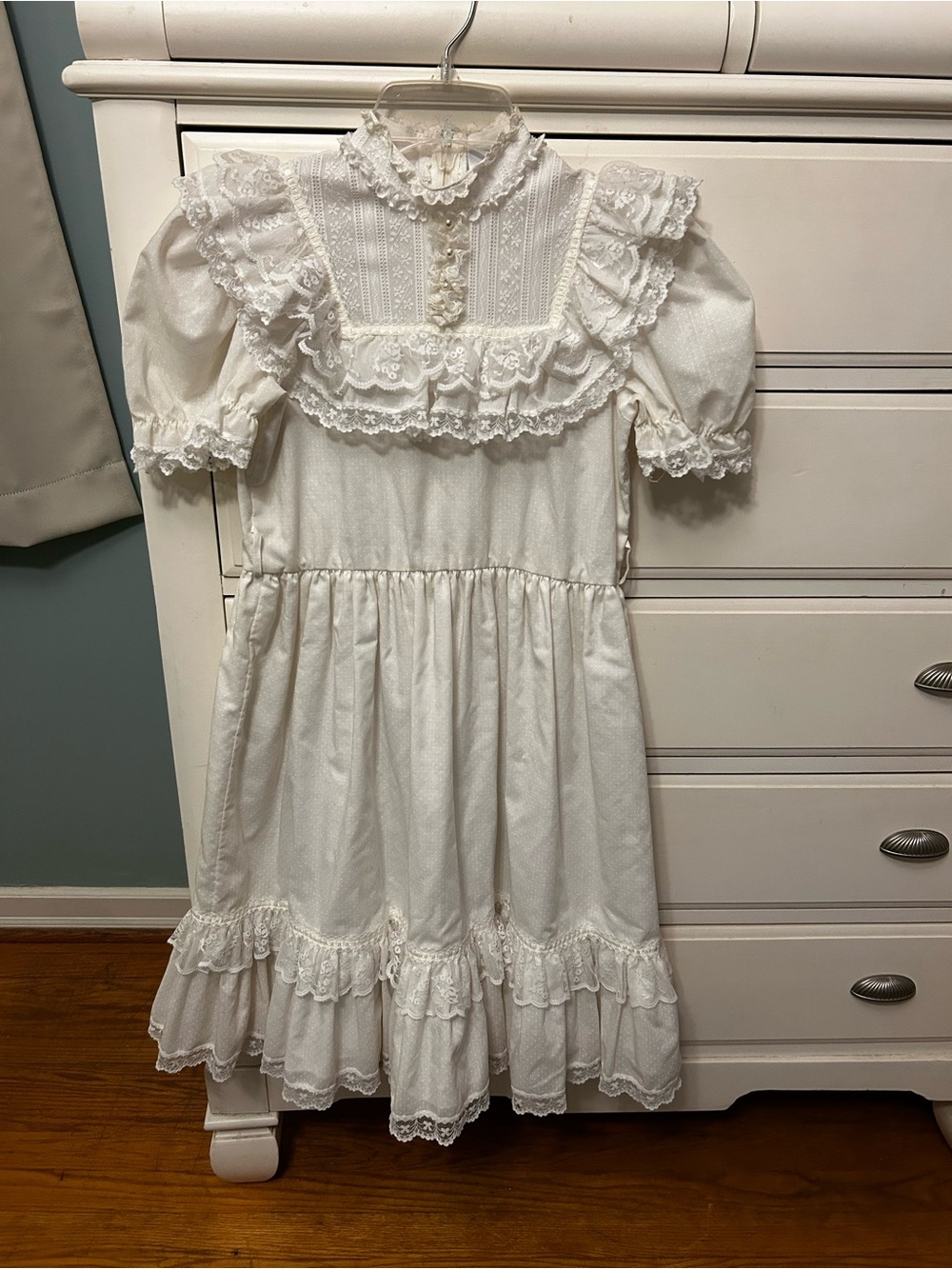 Holy Communion Vintage Dress Lace Ruffle